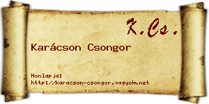 Karácson Csongor névjegykártya