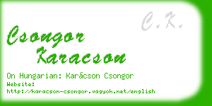 csongor karacson business card